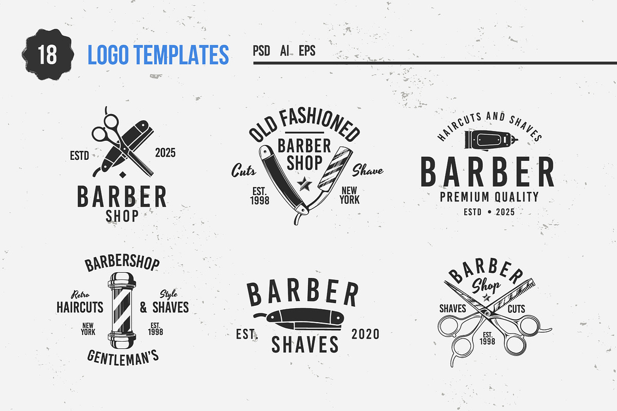 Barbershop logo set, a Branding & Logo Template by DenysHolovatiuk (Photo 4 of 10)