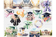 Graduation Clipart Bundle, an Education Illustration by GlamArtZhanna (Thumbnail 6 of 6)