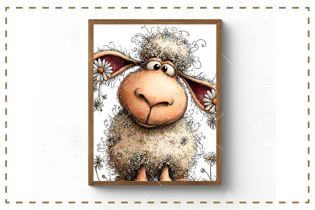 Whimsical Spring Sheep Clipart, an Illustration by OK Design (Photo 5 of 6)