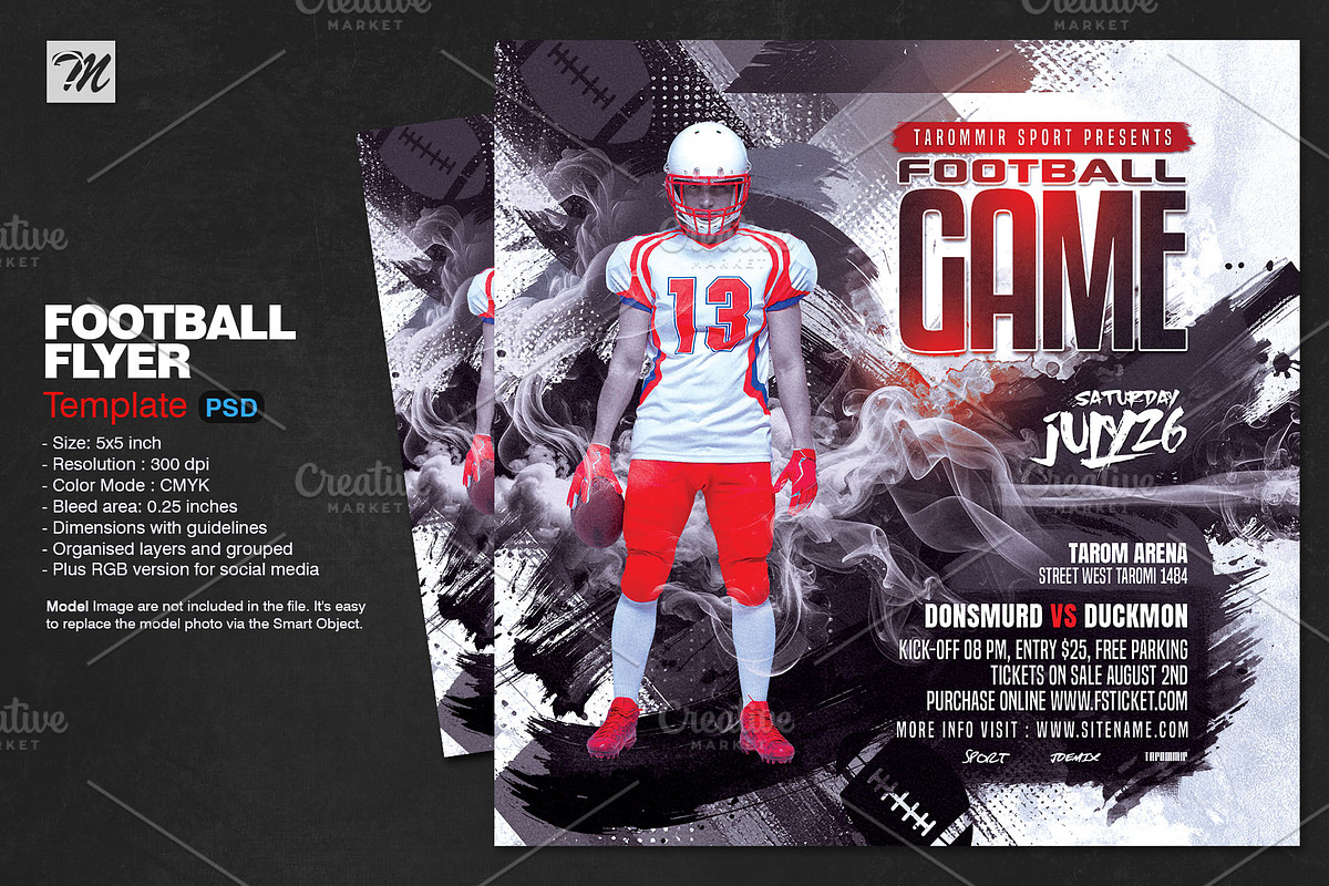 Football Game Flyer Template, a Flyer Template by Tarommir (Photo 1 of 3)