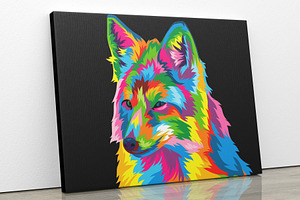 Fox colorful popart vector artwork