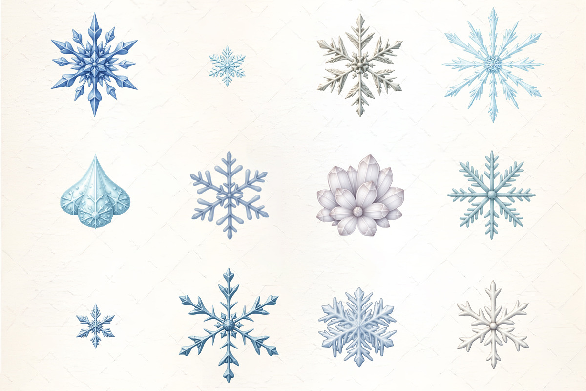 Winter Ice Crystal Pattern Clipart, an Illustration by CrexoraLab (Photo 2 of 5)