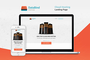 Data Bind - Hosting Landing Page PSD