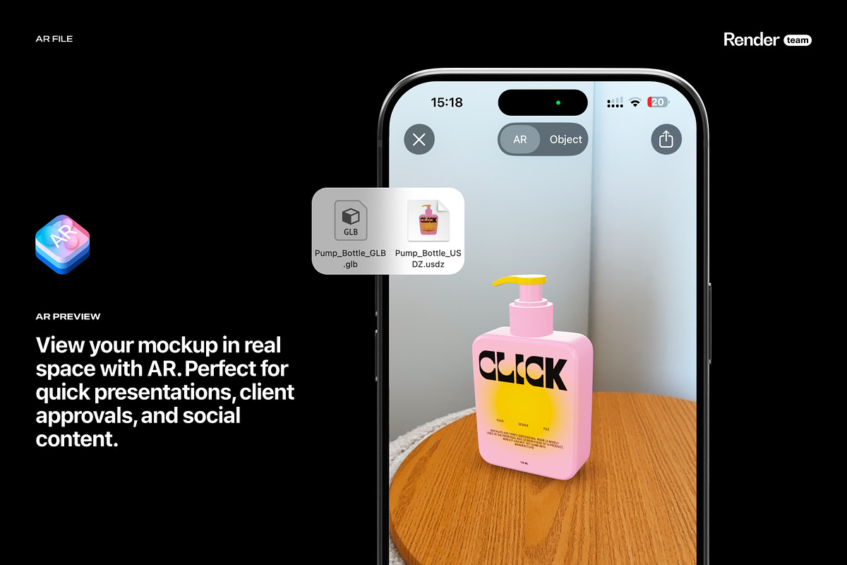 Pump Bottle Mockup Set, a Packaging Mockup by Renderteam (Photo 5 of 18)