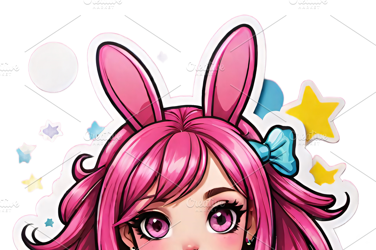Bunny Girl Stickers — 50 PNG, a Person Illustration by ETARA by Mea Hau (Photo 5 of 17)