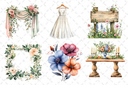 Summer Garden Wedding Clipart, an Illustration by Dream Creation (Thumbnail 3 of 6)