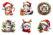 Christmas Kitten clipart bundle, an Illustration by SinaCreation (Thumbnail 3 of 5)