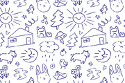 Cute kids drawing doodles on wall, a Person Illustration by PaperTrident (Thumbnail 14 of 14)