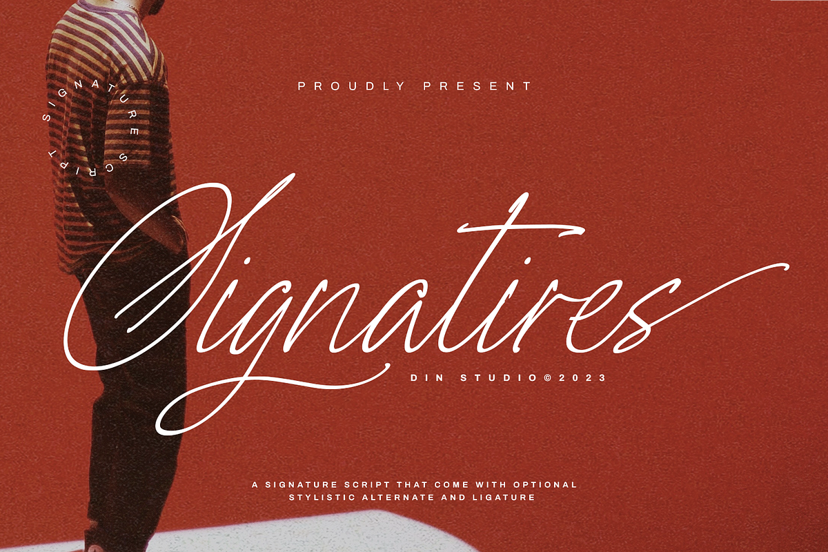 Signatires, a Script Font by din-studio.com (Photo 1 of 10)