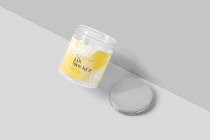 Metallic Cap Transparent Jar Mockups