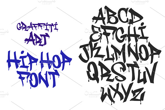 Graffiti black tag vector font preview 3