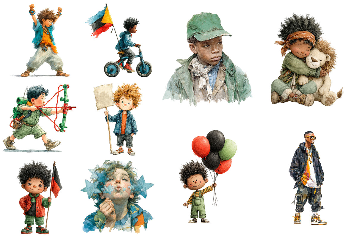 Juneteenth Black Boys PNG Clipart, an Illustration by Craft Nest (Photo 3 of 4)