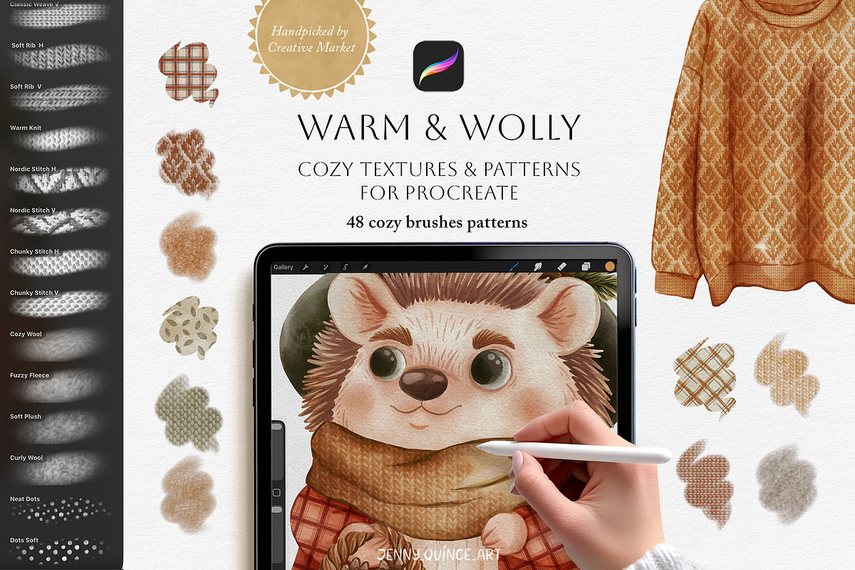 Procreate Brushes - Pattern Brushes, a Brush Add-On by Jenny Quince (Photo 1 of 9)