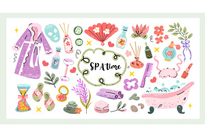 Coquette Spa Time Set a soft hand, an Object Illustration by Lucia Fox