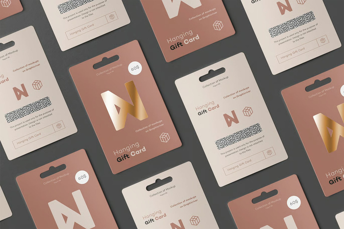 Hanging Gift Card Mock-up, an Advertising Mockup by zippypixelstudio (Photo 10 of 13)