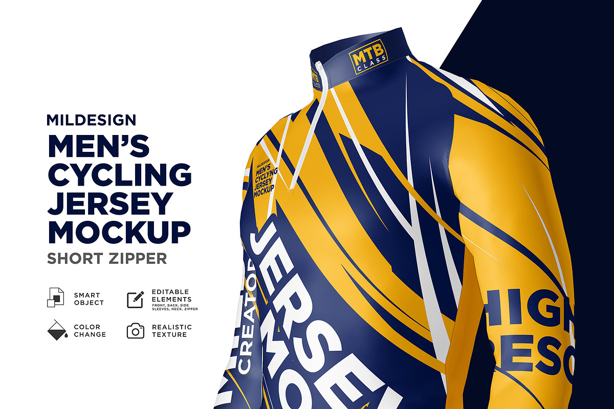 Mens Cycling Jersey Mockup, a Product Mockup by Mildstudio (Photo 1 of 5)