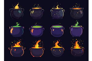 Witches cauldrons. Spooky boiling, an Object Illustration by Stock-Smart-Start