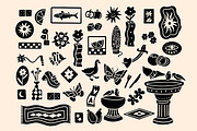 Tattoo Linocut Clipart Bundle, an Illustration by ClayStudio (Thumbnail 2 of 8)