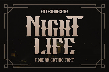 Night Life Modern Gothic, a Blackletter Font by Gumrega Studio