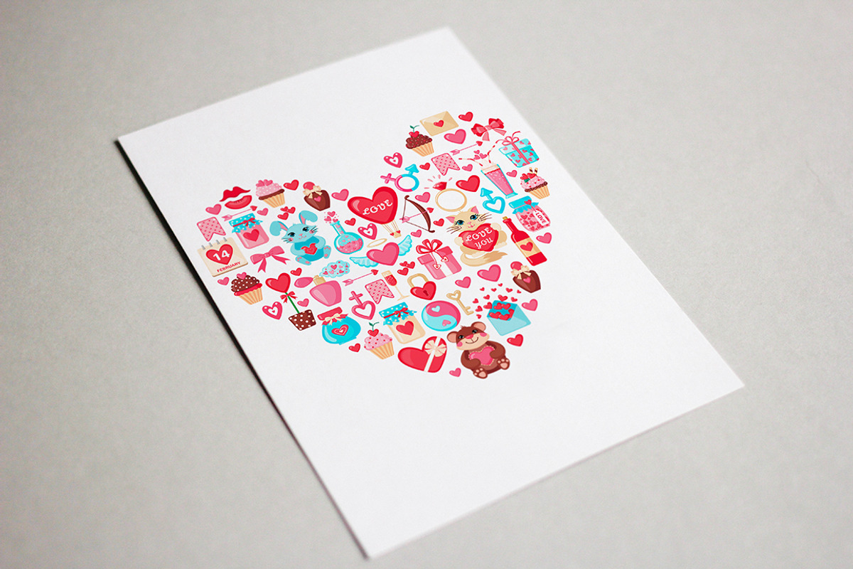 Set of Valentine's Day elements, an Object Graphic by MalniArt (Photo 3 of 4)