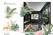 Tropical leaves and birds watercolor, an Illustration by Kate Lanbina (Thumbnail 3 of 19)