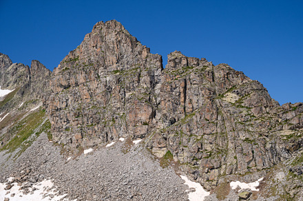 Rugged Mountain with Rocky Cliffs
