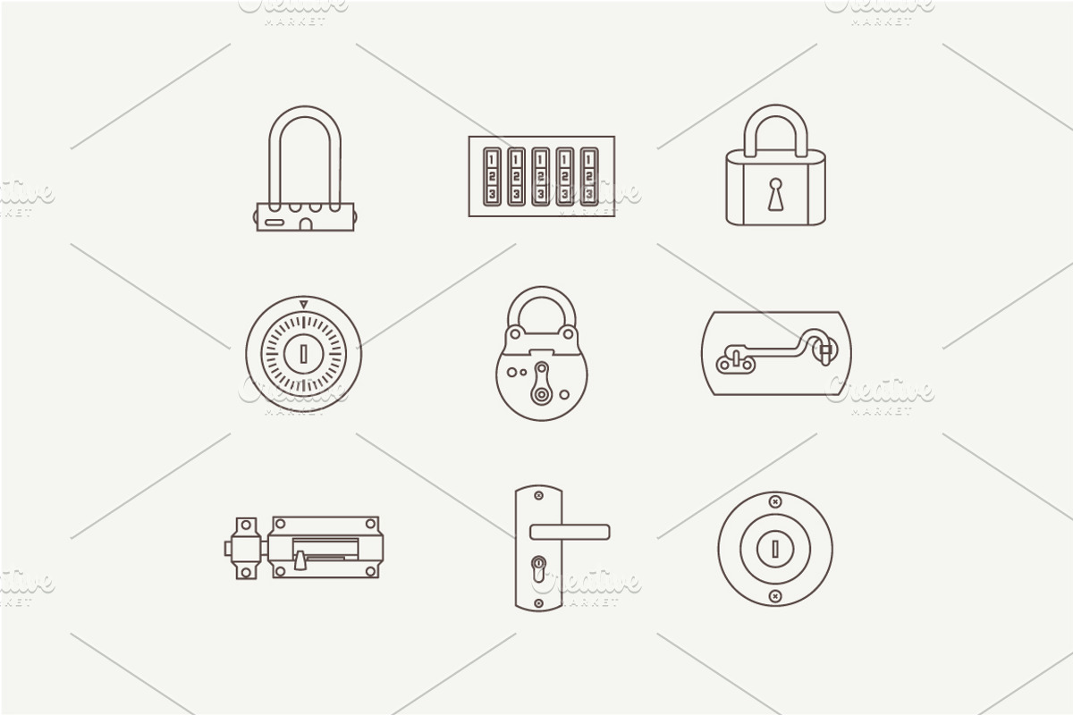 Vector locks icons preview 3