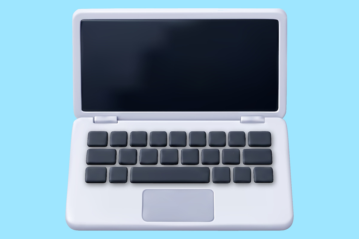 3D open laptop computer, a Technology Illustration by Abscent (Photo 2 of 3)