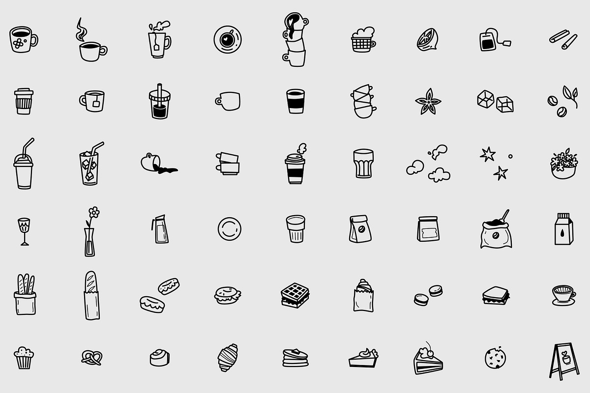 70+ Minimal Coffee Shop Line Icons, a Food Illustration by Chaka_32 (Photo 3 of 8)