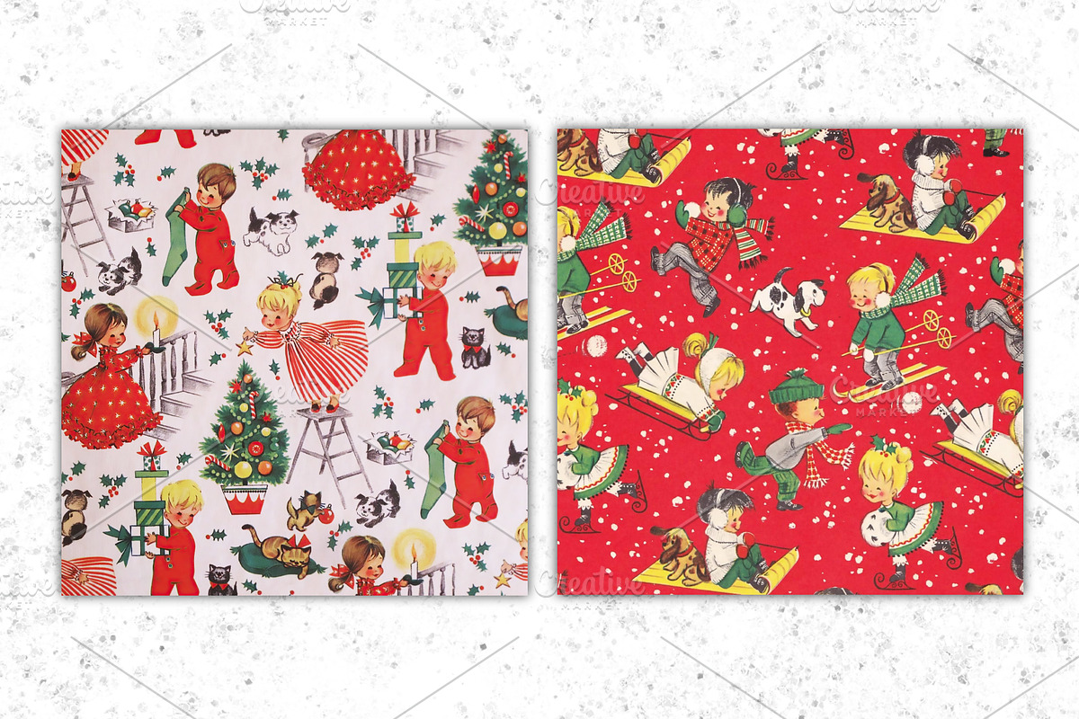 12 Vintage Christmas Scenes, a Background Graphic by Patterns for Dessert (Photo 3 of 7)
