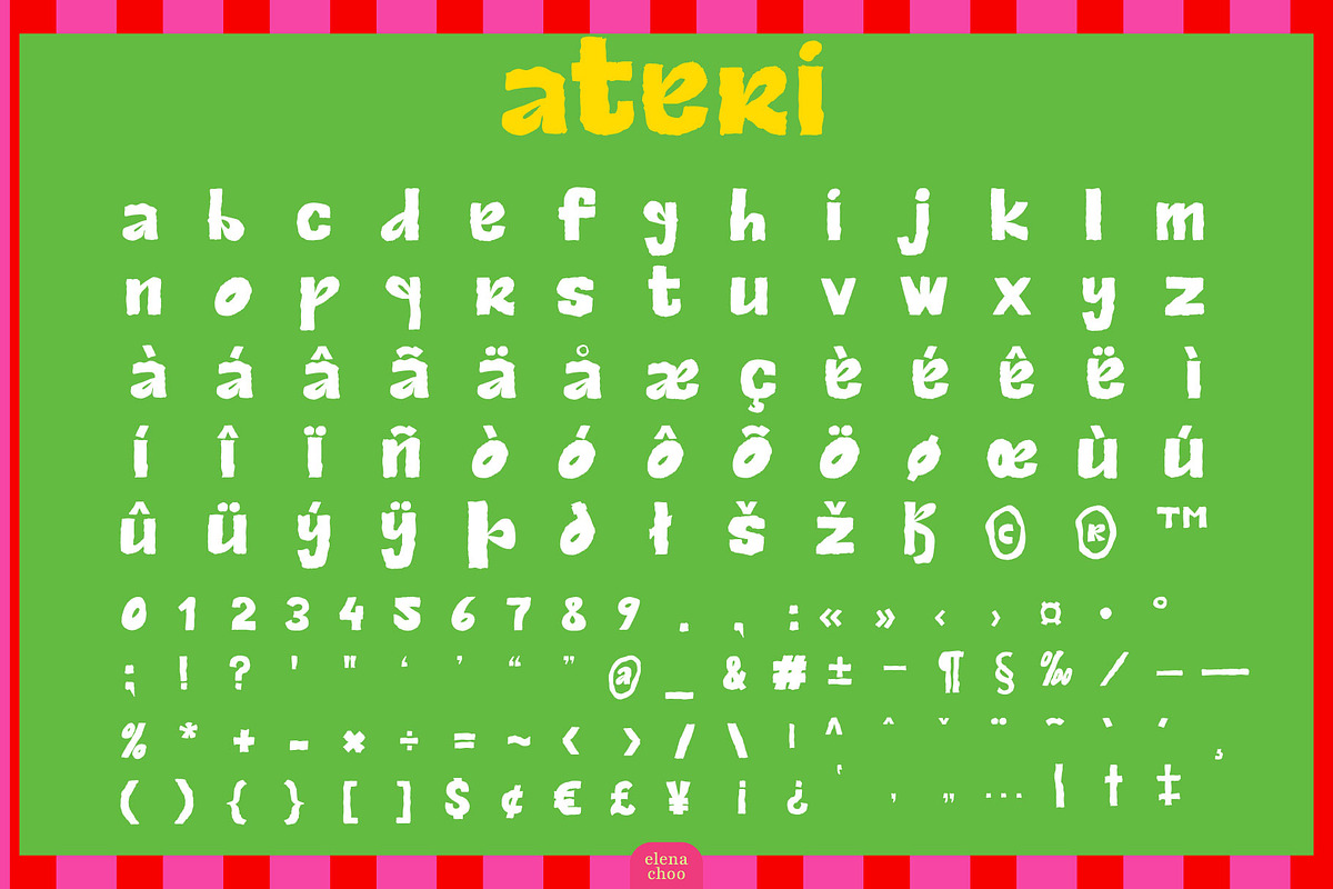 Ateri - Wiggly Bold San Serif, a Sans Serif Font by Elena Choo (Photo 7 of 12)