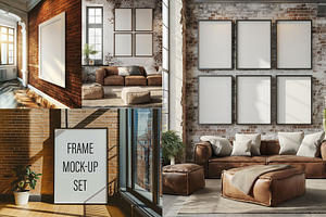 5 Wall Frame Mockups PSD