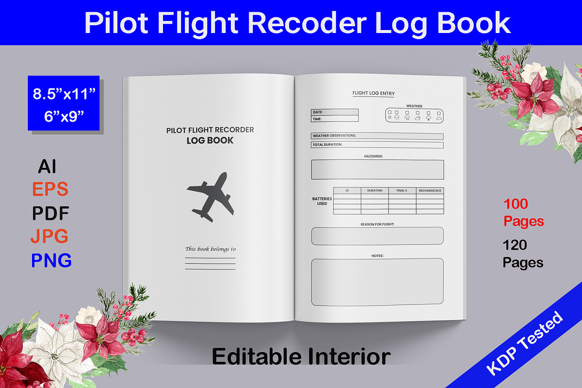 Flight Record Book For Pilot, a Graphic by Hitubrand (Photo 1 of 3)
