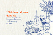 Whimsical Wine Doodle Pack, a Food Illustration by SunnJaneArt (Thumbnail 14 of 16)