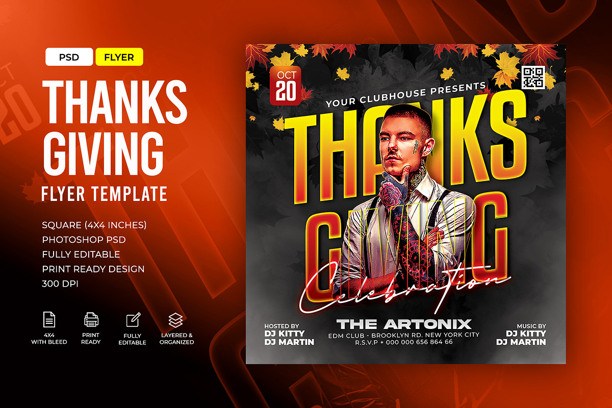 Thanksgiving Day Flyer, a Flyer Template by Artonix (Photo 1 of 3)