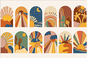 POSITIVE RETRO, BOHO GROOVY CLIPART, a Decorative Illustration by Usis (Thumbnail 14 of 20)