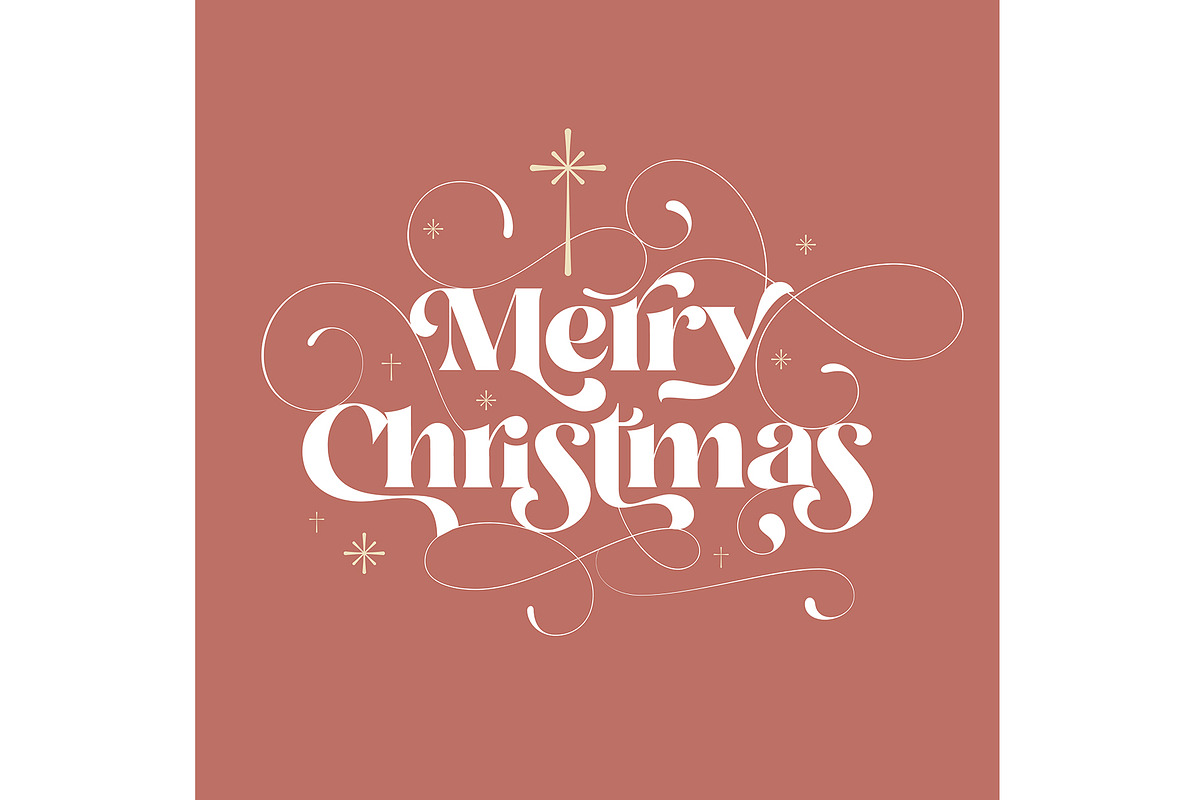 Merry Christmas lettering title, a Graphic by Sync Design Soultions