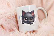 Peeking Black Cat Clipart, an Illustration by RobertsArt (Thumbnail 5 of 7)