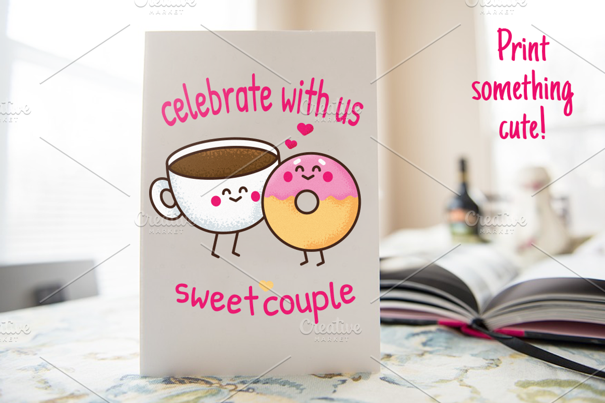 Sweet Couple Valentine's Day clipart, a Food Illustration by Manudesign (Photo 3 of 3)