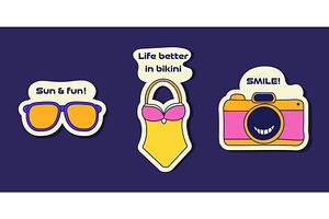 Travel icons and stickers with, an Object Illustration by okskukuruza