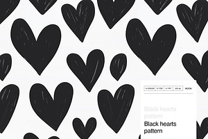 Black Hearts Pattern – Bold, Playful