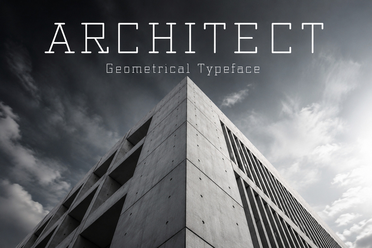 Architect - Geometrical Typeface, a Serif Font by HipFonts (Photo 1 of 7)