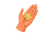 Hand holding gold coins palm, a Finance Illustration by Things for designers (Thumbnail 1 of 3)
