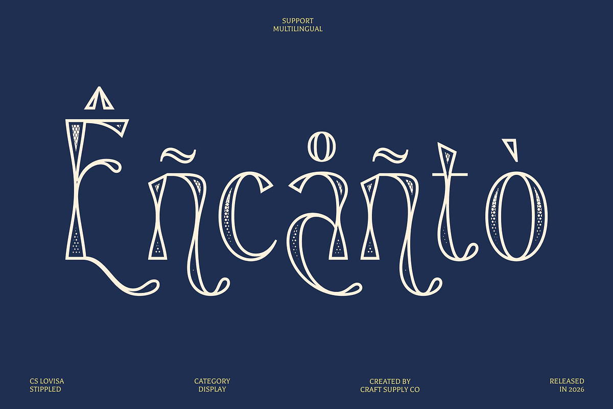CS Lovisa Stippled, a Sans Serif Font by Craft Supply Co. (Photo 7 of 8)