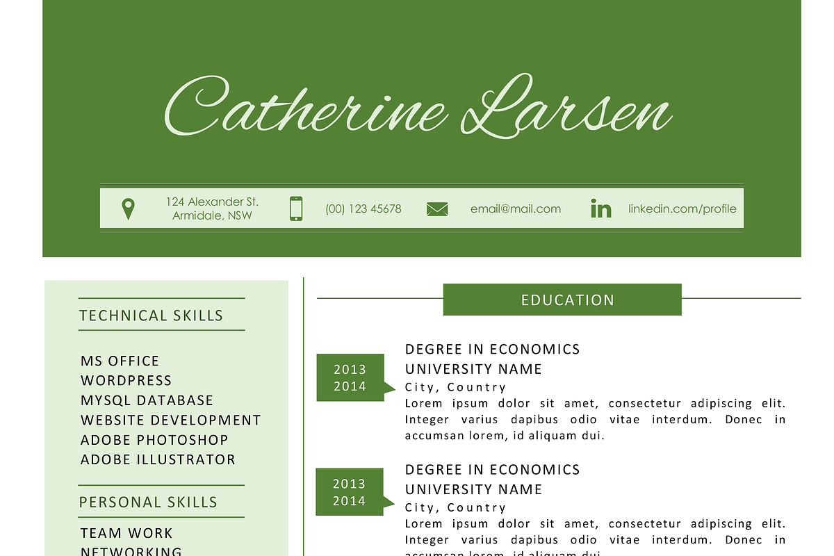 Pure MS Word modern resume, a Resume Template by Inkpower (Photo 2 of 3)