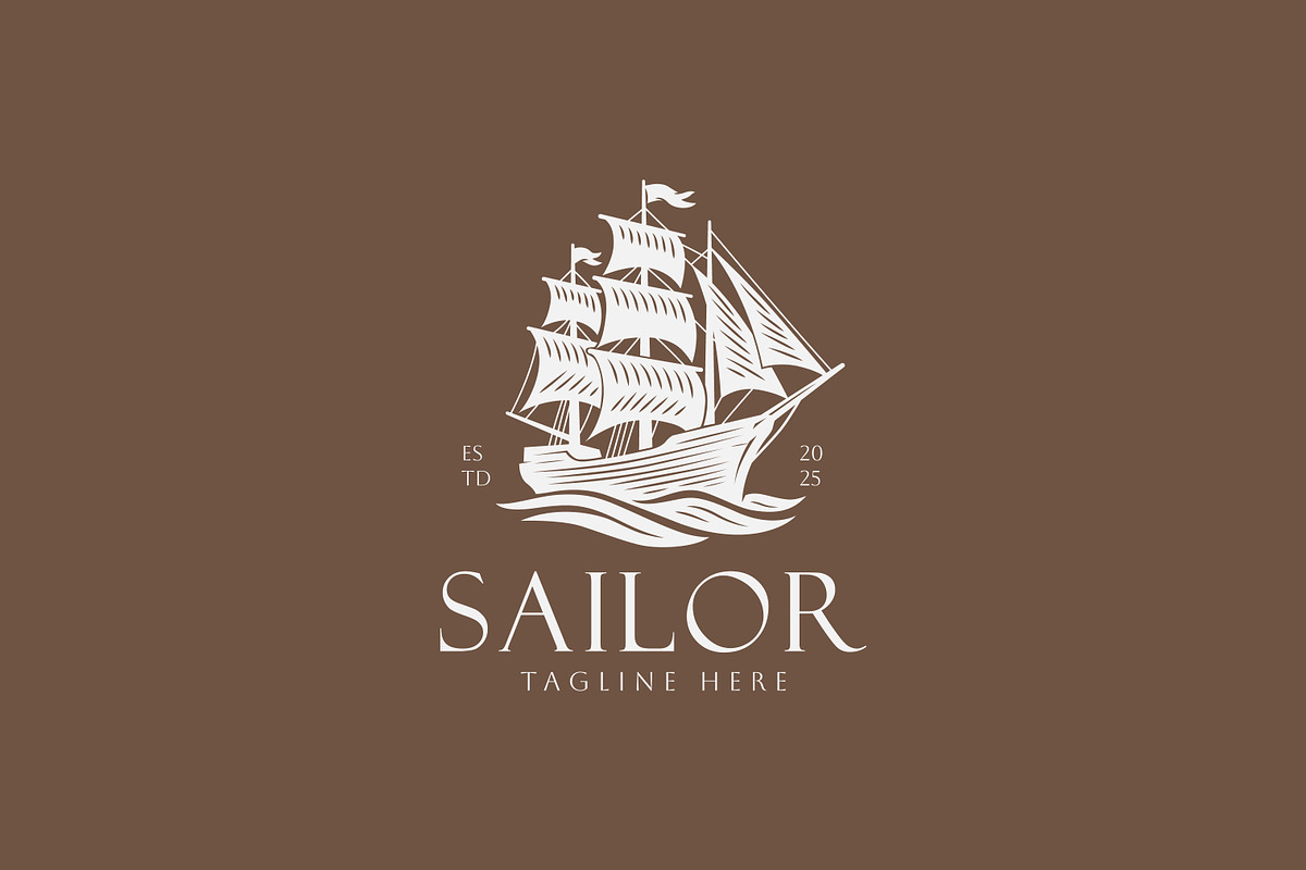 Nautical Logo Ship Sailboat Ocean, a Branding & Logo Template by Signatoro (Photo 3 of 4)