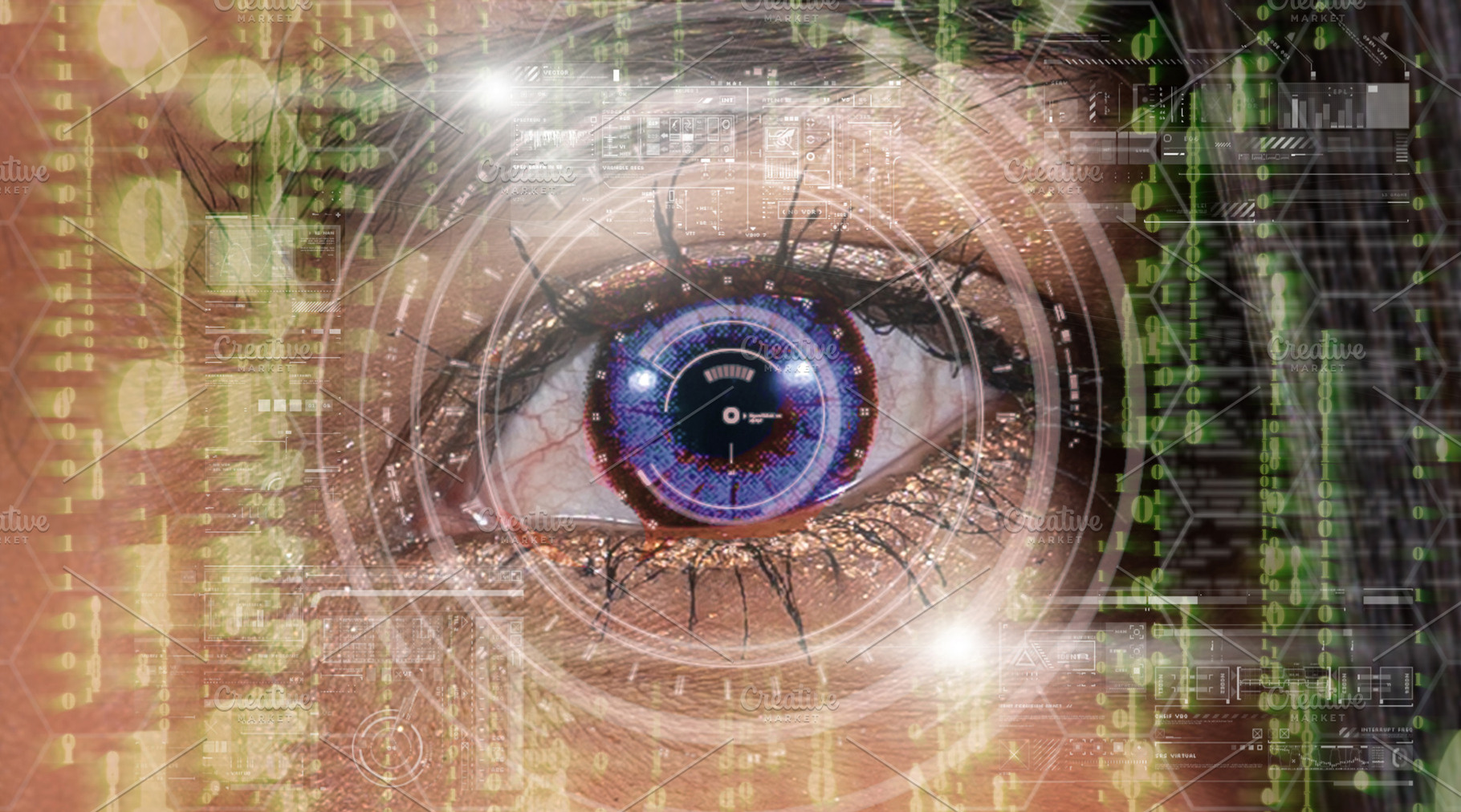 Closeup women eye with futuristic, a Technology Photo by Tzido Gallery