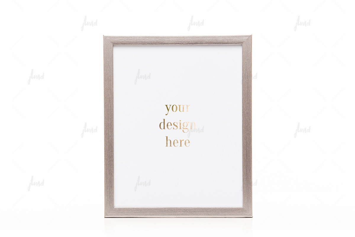 Silver 8x10 frame isolated mockup, a Print Template by JustLikeMyDesktop (Photo 2 of 3)