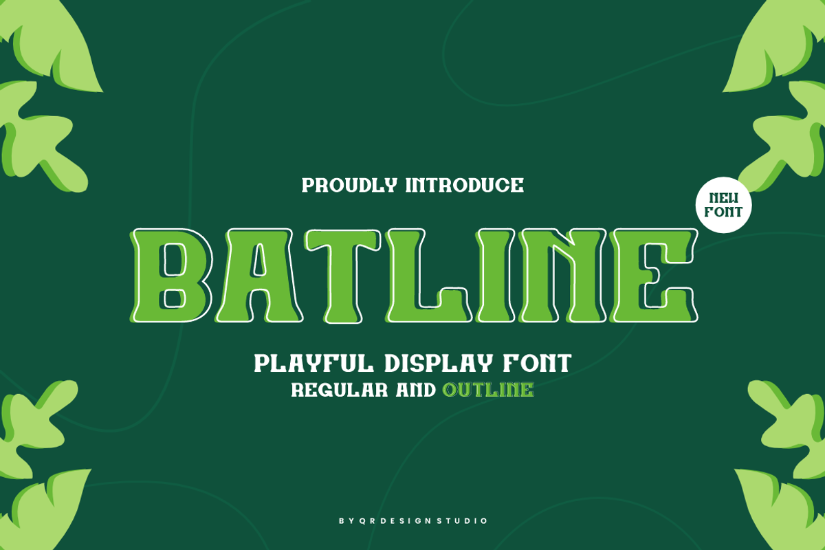 Batline Regular & Outline Serif Font, a Slab Serif Font by QR Design Studio (Photo 1 of 8)