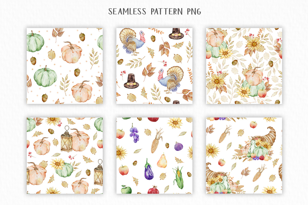 Watercolor Thanksgiving Clipart, a Seasonal Illustration by SvetaArtStore (Photo 14 of 15)